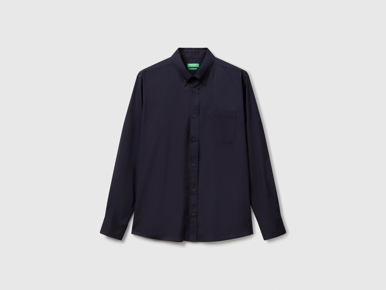 Camicia regular fit button-down da uomo blu scuro | Benetton Outlet