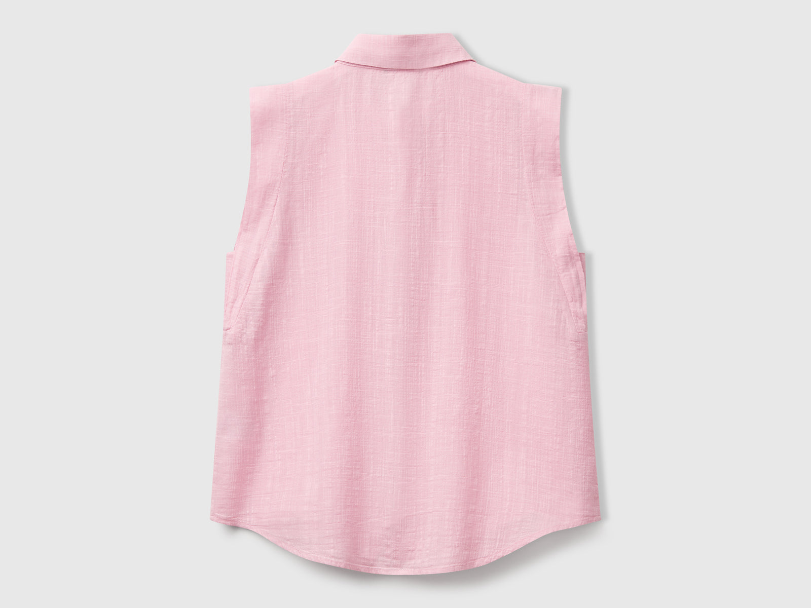 Camicia smanicata con nodo da donna rosa pastello 2 | Benetton Outlet