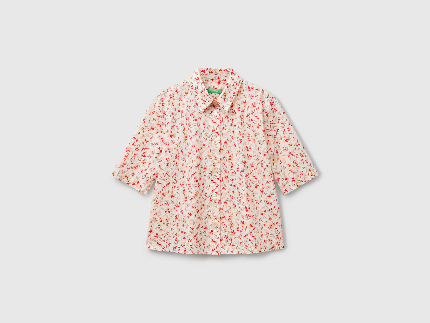 Camicia fantasia in cotone leggero da donna multi-color | Benetton Outlet