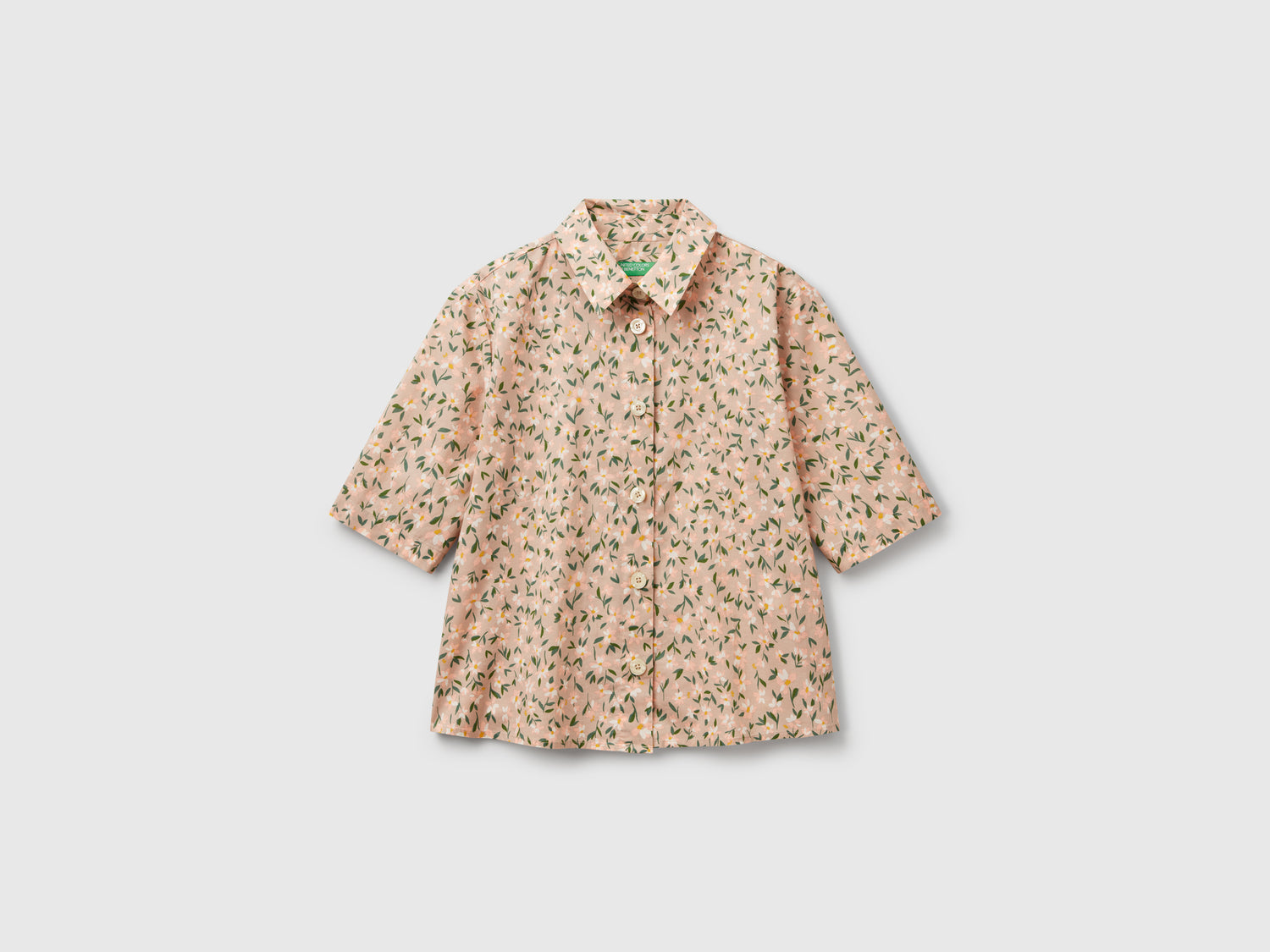 Camicia fantasia in cotone leggero da donna multi-color | Benetton Outlet