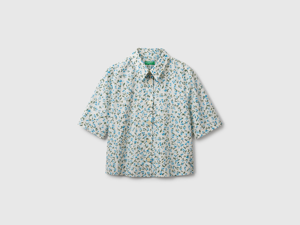 Patterned shirt in lightweight cotton
