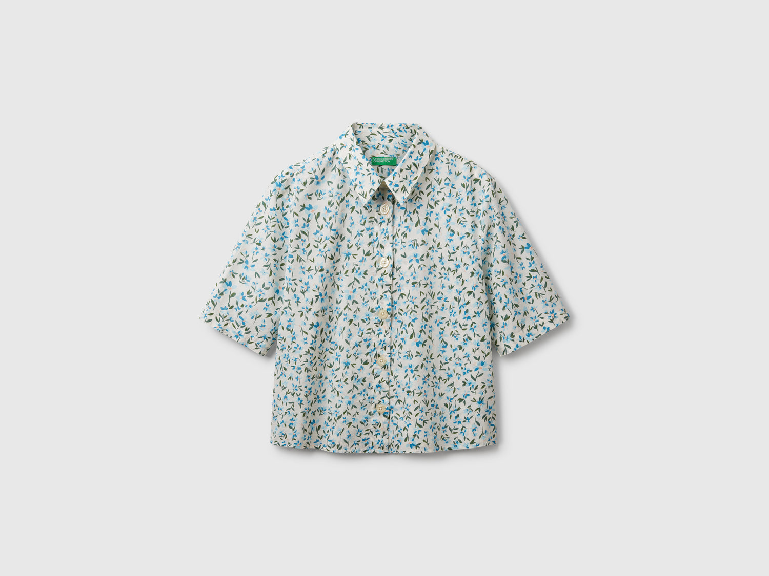 Patterned shirt in lightweight cotton da donna multi-color | Benetton Outlet