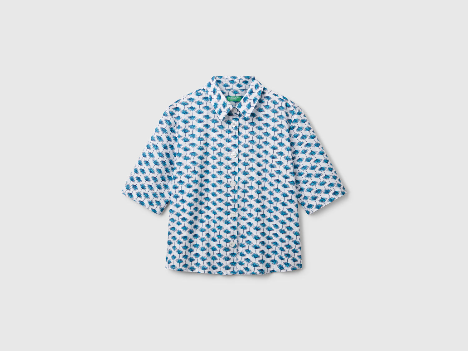 Camicia fantasia in cotone leggero da donna multi-color | Benetton Outlet