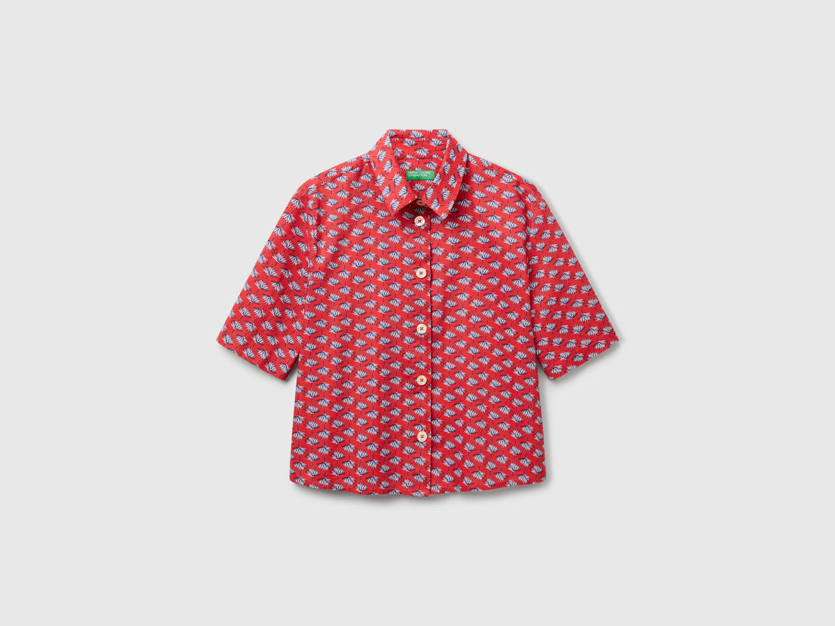 Patterned shirt in lightweight cotton