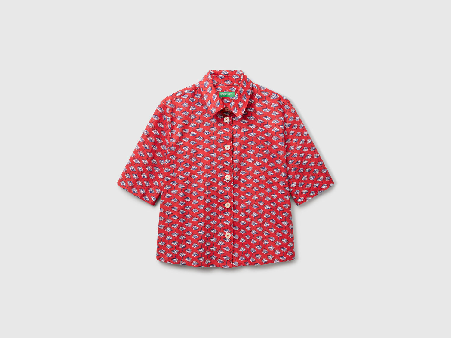 Patterned shirt in lightweight cotton da donna multi-color | Benetton Outlet