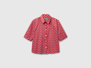Patterned shirt in lightweight cotton