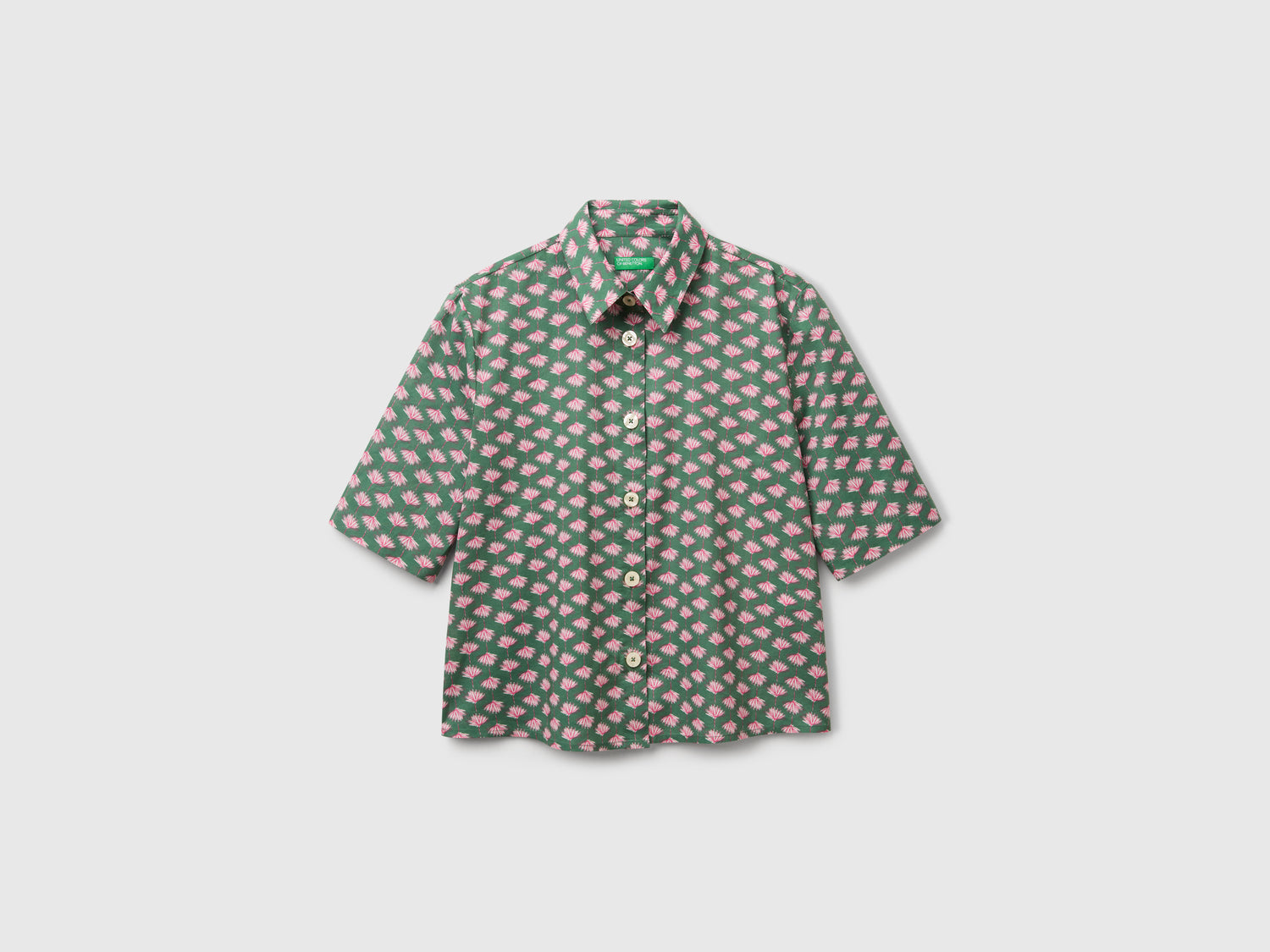 Patterned shirt in lightweight cotton da donna multi-color | Benetton Outlet