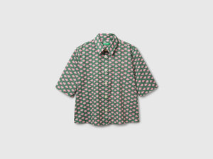 Patterned shirt in lightweight cotton