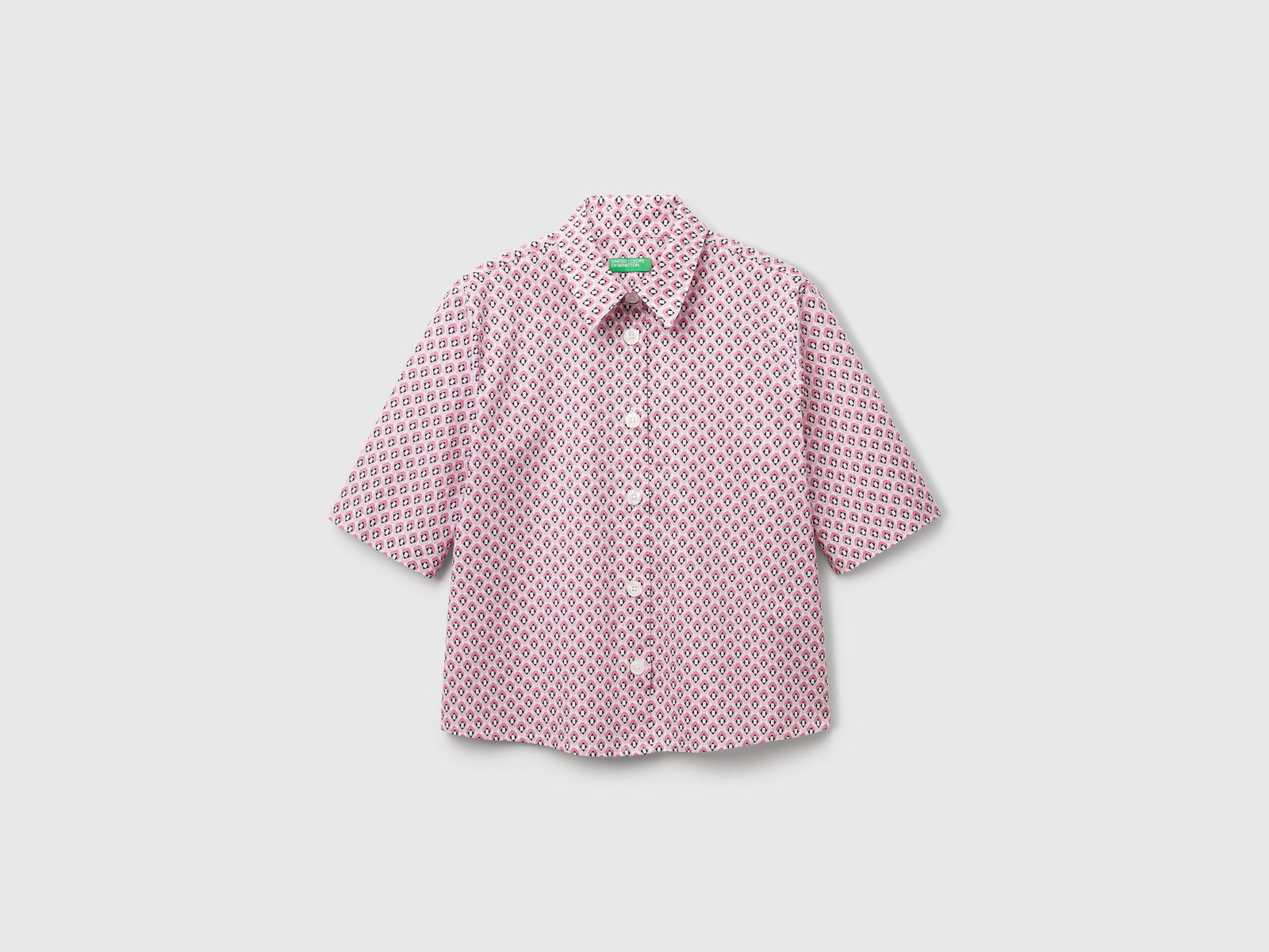 Camicia fantasia in cotone leggero da donna multi-color | Benetton Outlet