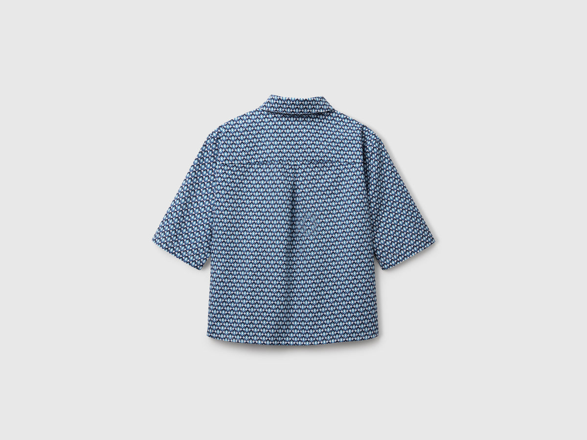 Patterned shirt in lightweight cotton