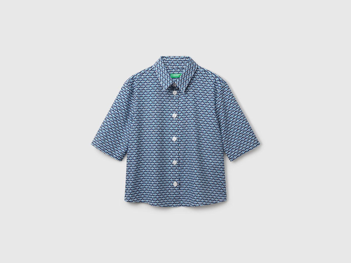 Patterned shirt in lightweight cotton