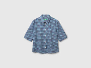 Patterned shirt in lightweight cotton