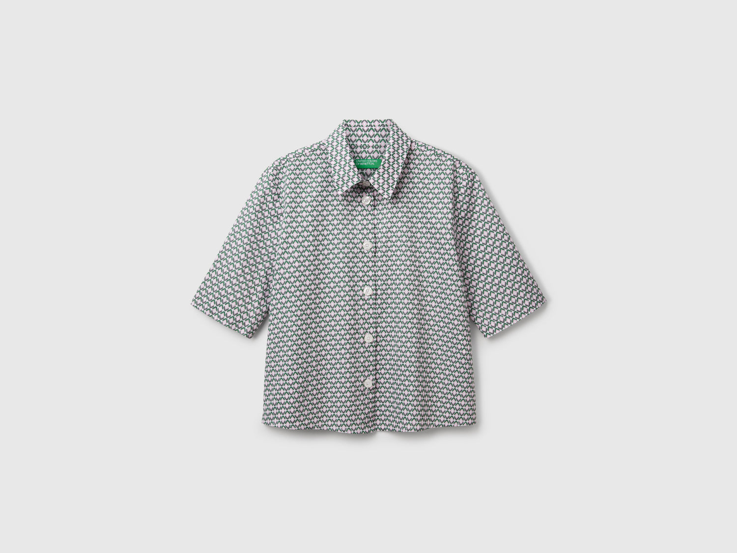 Camicia fantasia in cotone leggero da donna multi-color | Benetton Outlet