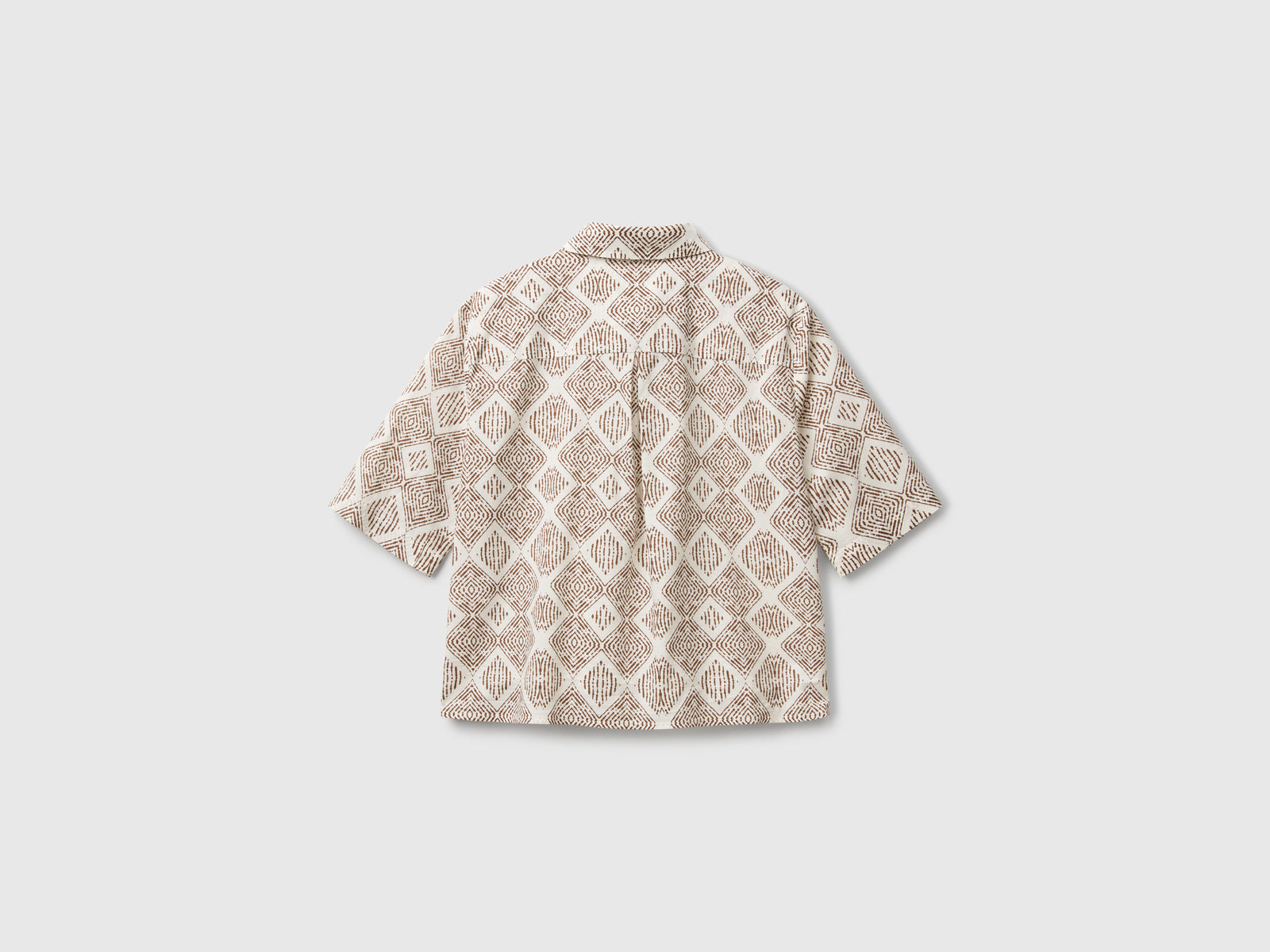 Camicia fantasia in cotone leggero da donna bianco panna 2 | Benetton Outlet