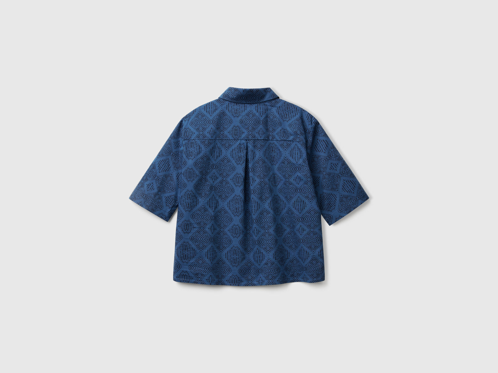 Patterned shirt in lightweight cotton da donna blu 2 | Benetton Outlet