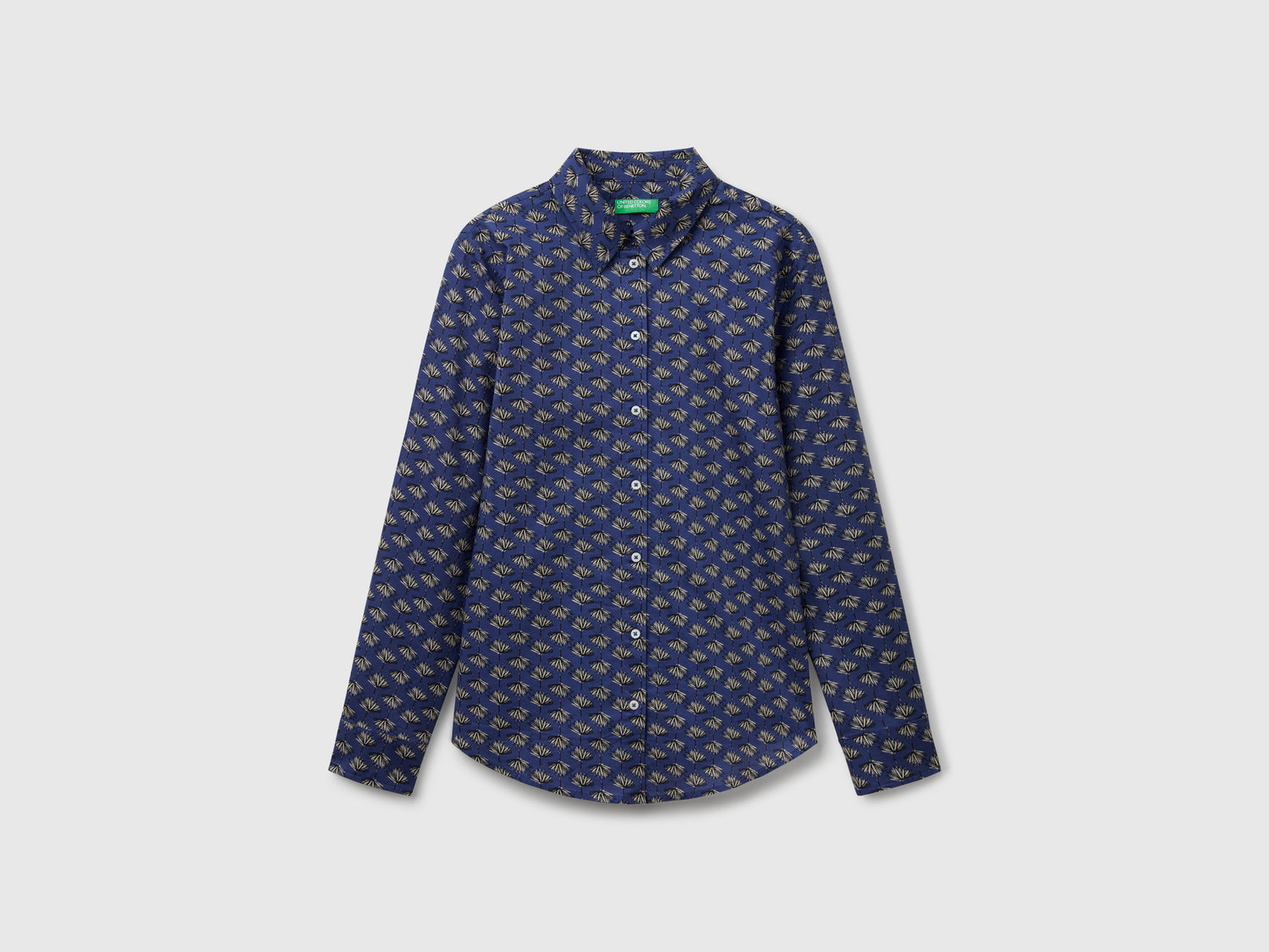 Camicia fantasia da donna blu scuro | Benetton Outlet