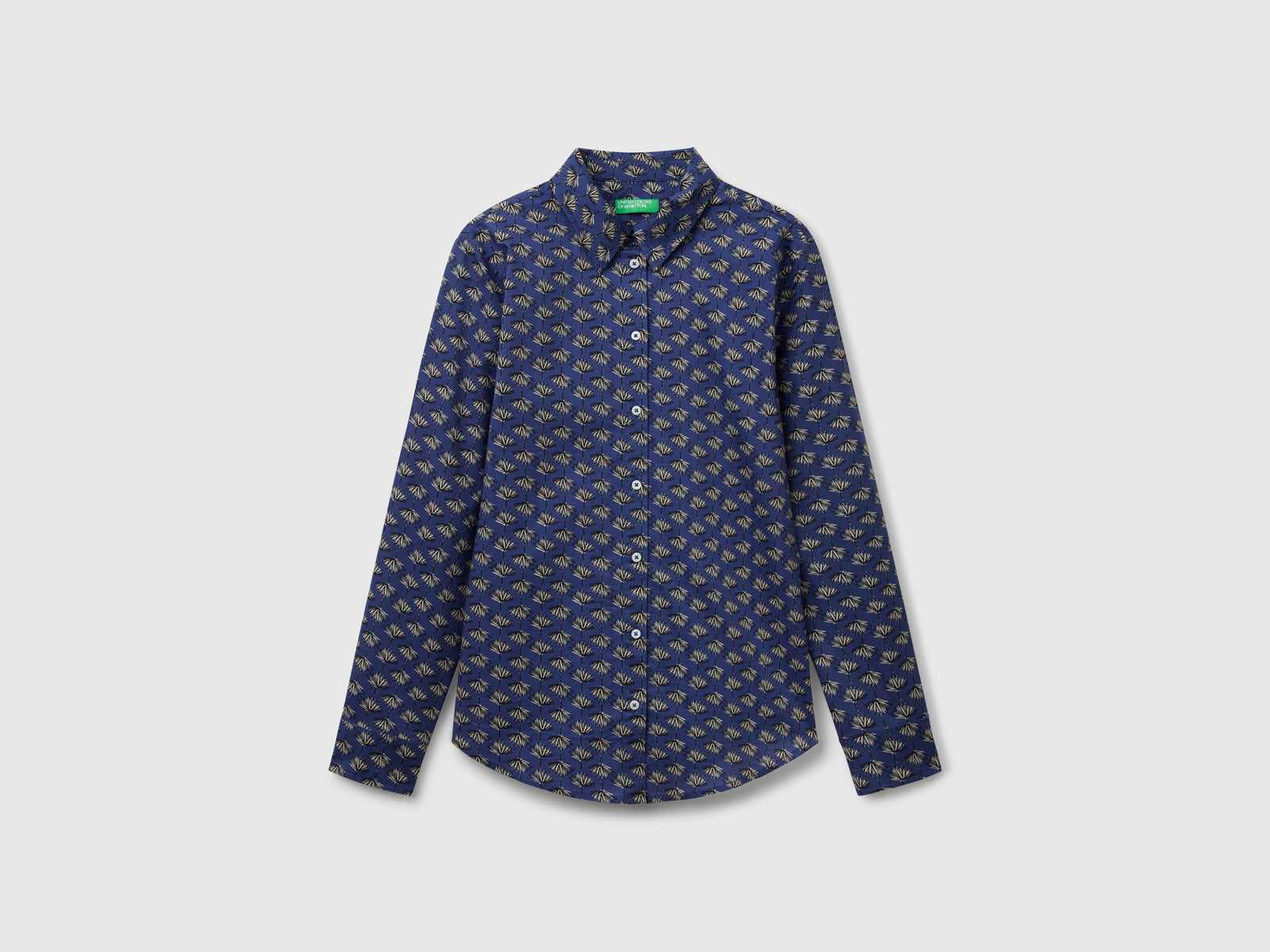 Camicia fantasia da donna blu scuro | Benetton Outlet