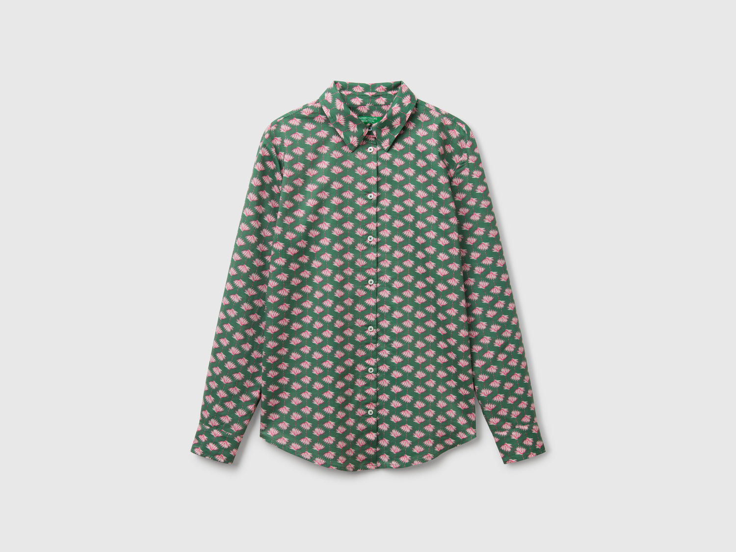 Camicia fantasia da donna verde | Benetton Outlet
