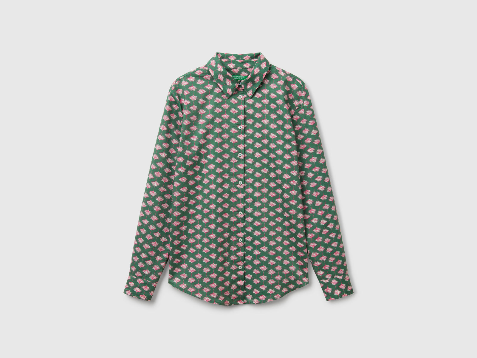 Camicia fantasia da donna verde | Benetton Outlet