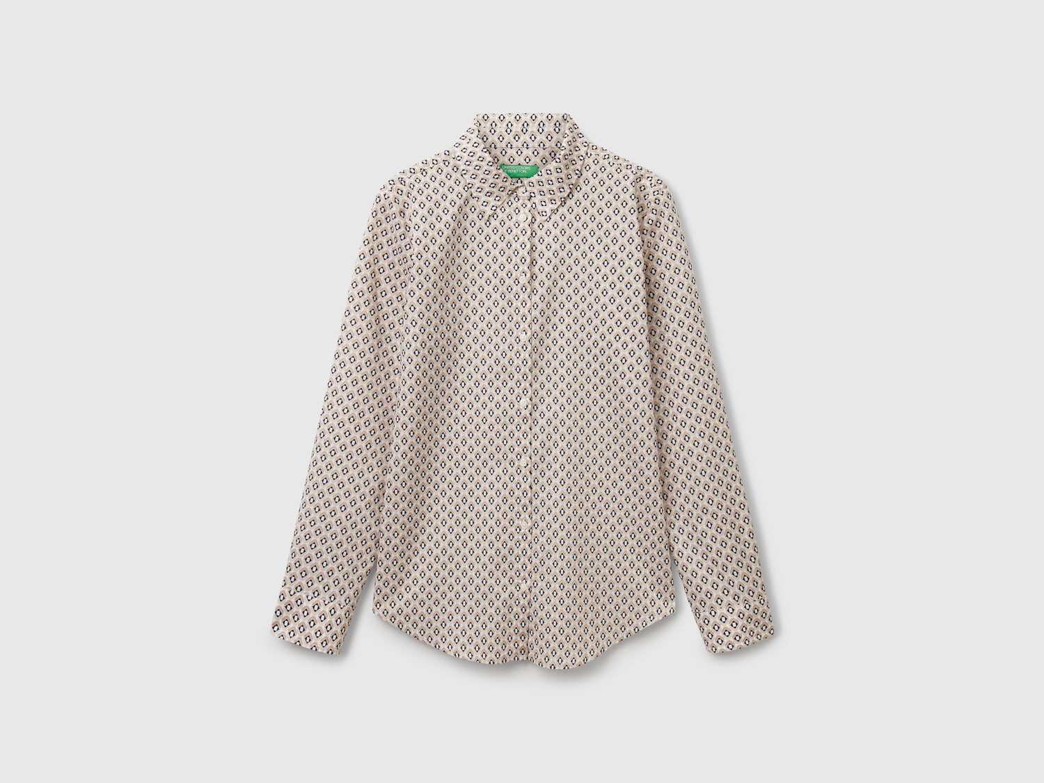 Camicia fantasia da donna beige | Benetton Outlet