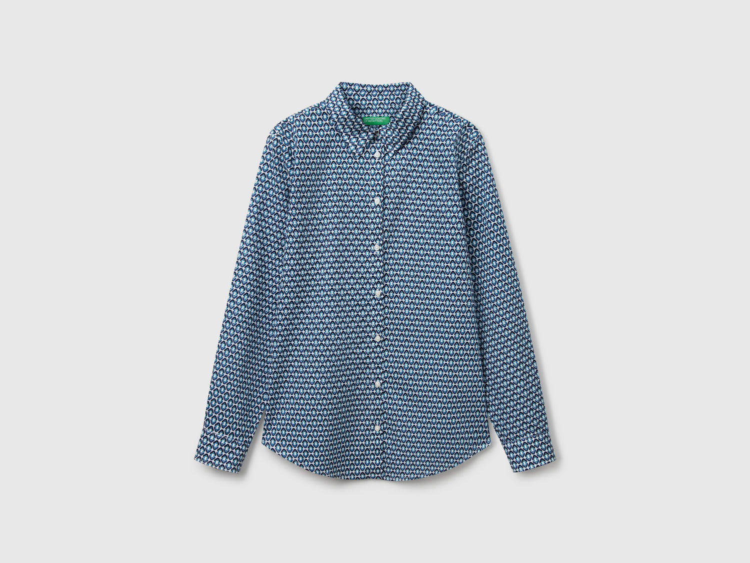 Camicia fantasia da donna blu | Benetton Outlet