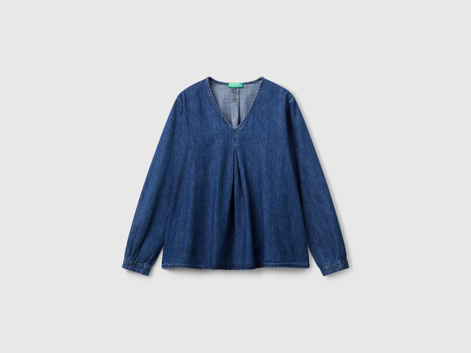 Blusa di jeans da donna blu scuro | Benetton Outlet