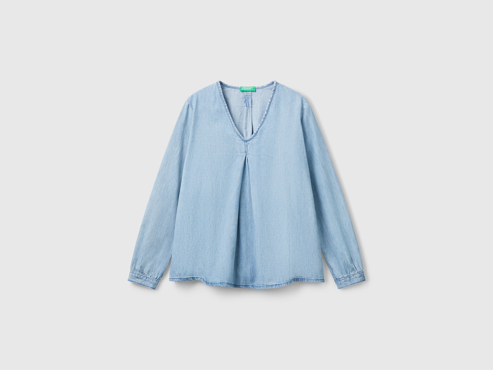Blusa di jeans da donna azzurro | Benetton Outlet