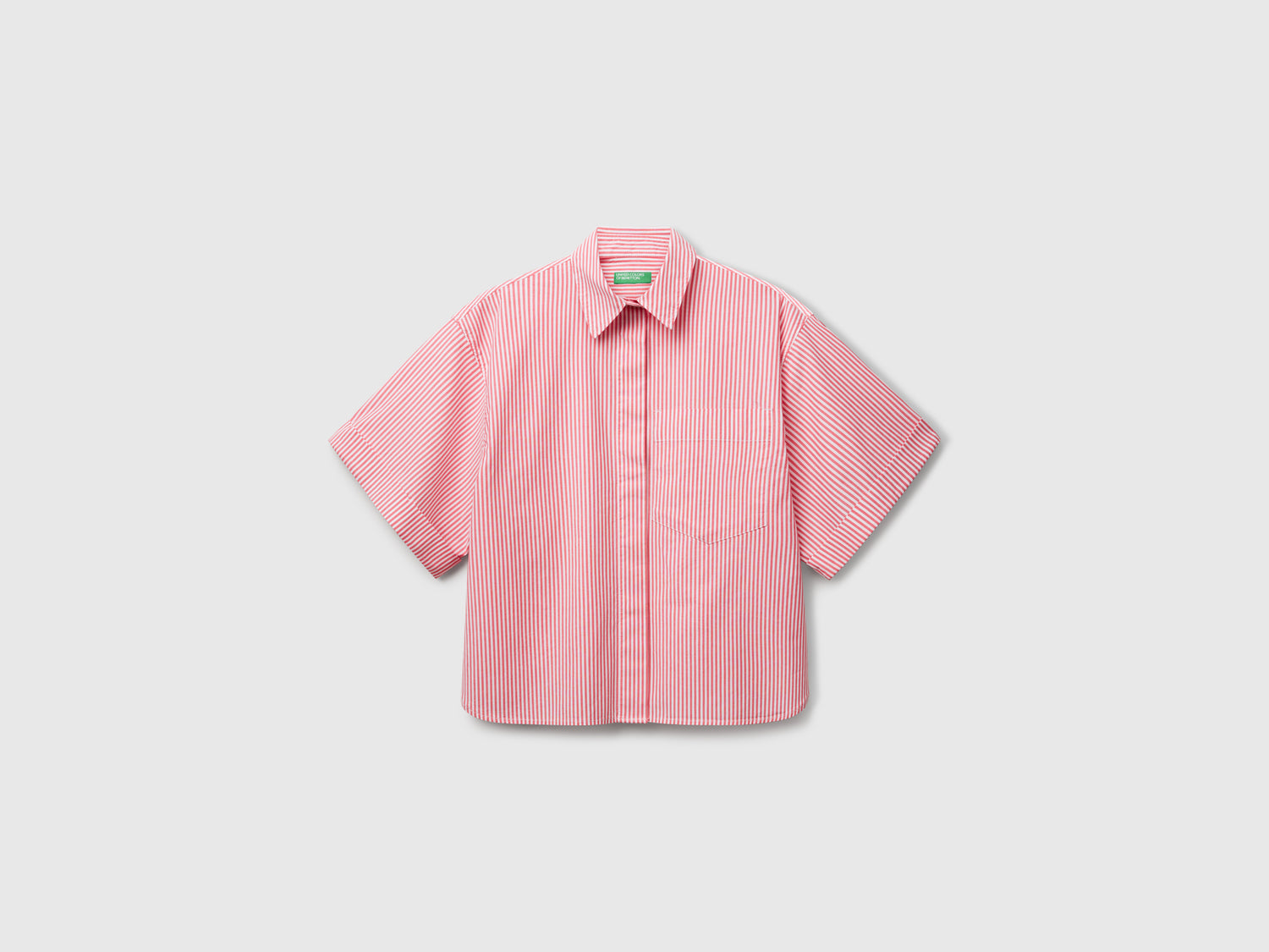 Camicia boxy fit a righe da donna ciclamino | Benetton Outlet