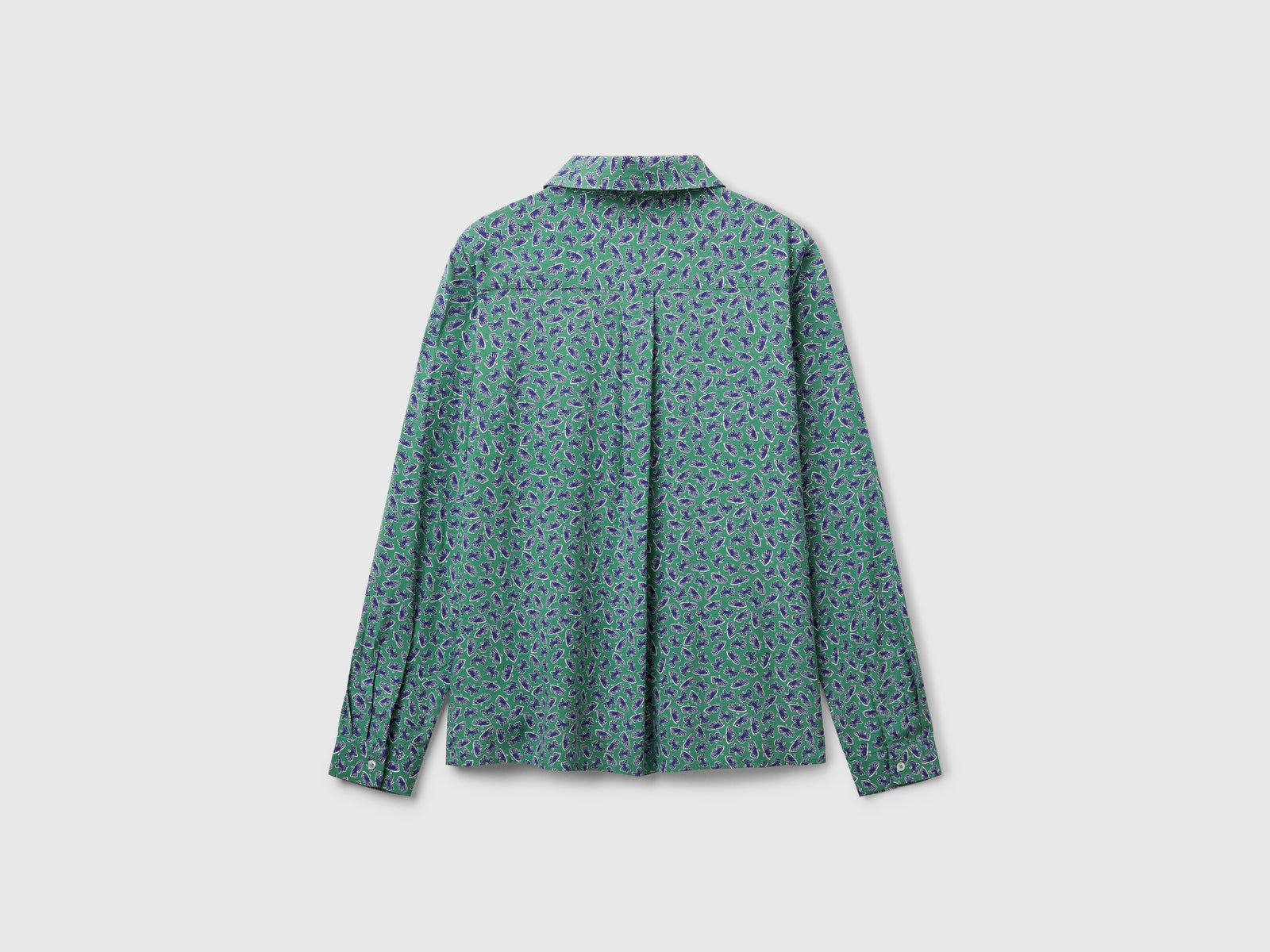 Camicia fantasia in viscosa da donna verde militare 2 | Benetton Outlet