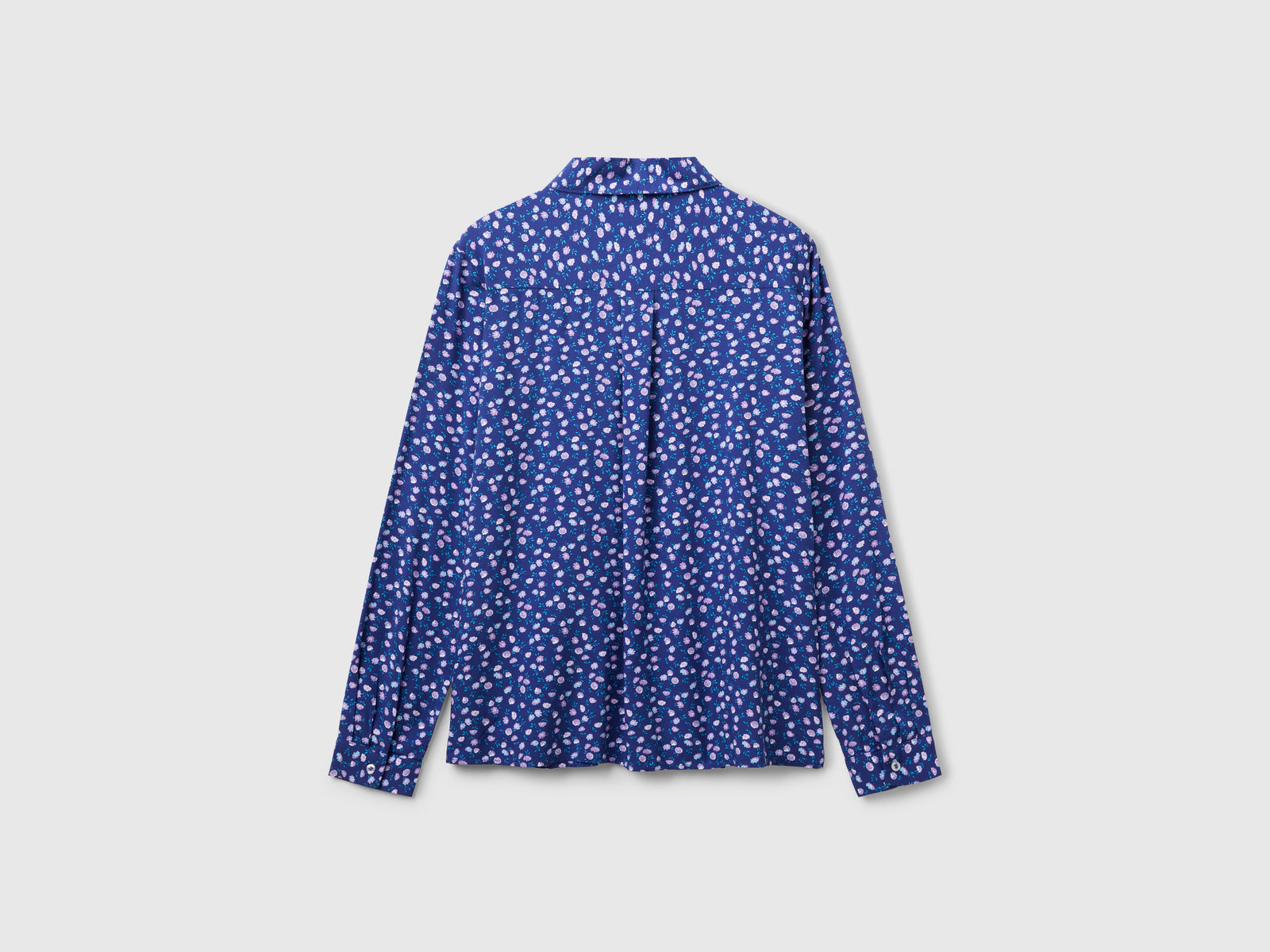 Camicia fantasia in viscosa da donna blu 2 | Benetton Outlet