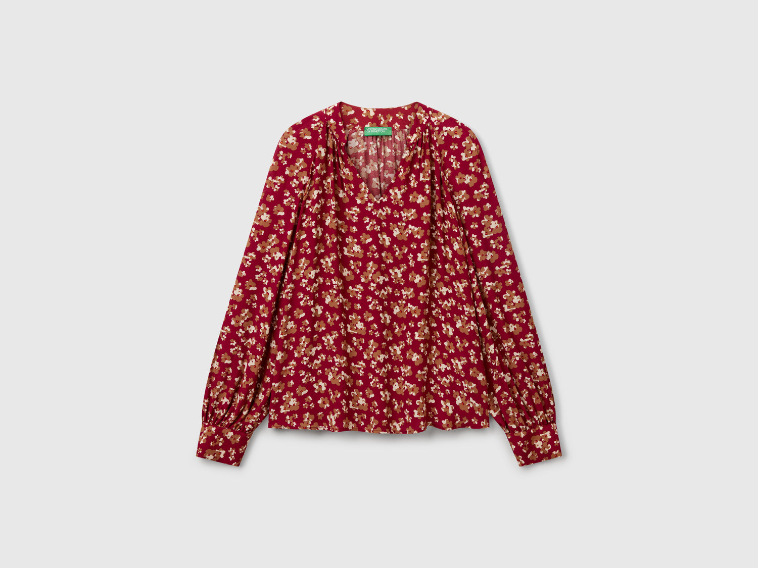 Blusa fluida a fiori da donna rosso | Benetton Outlet