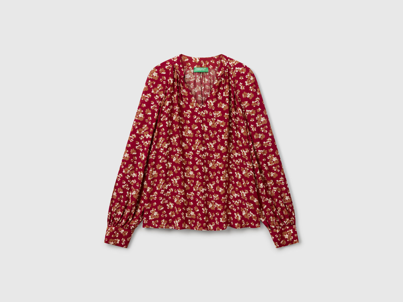 Blusa fluida a fiori da donna rosso | Benetton Outlet