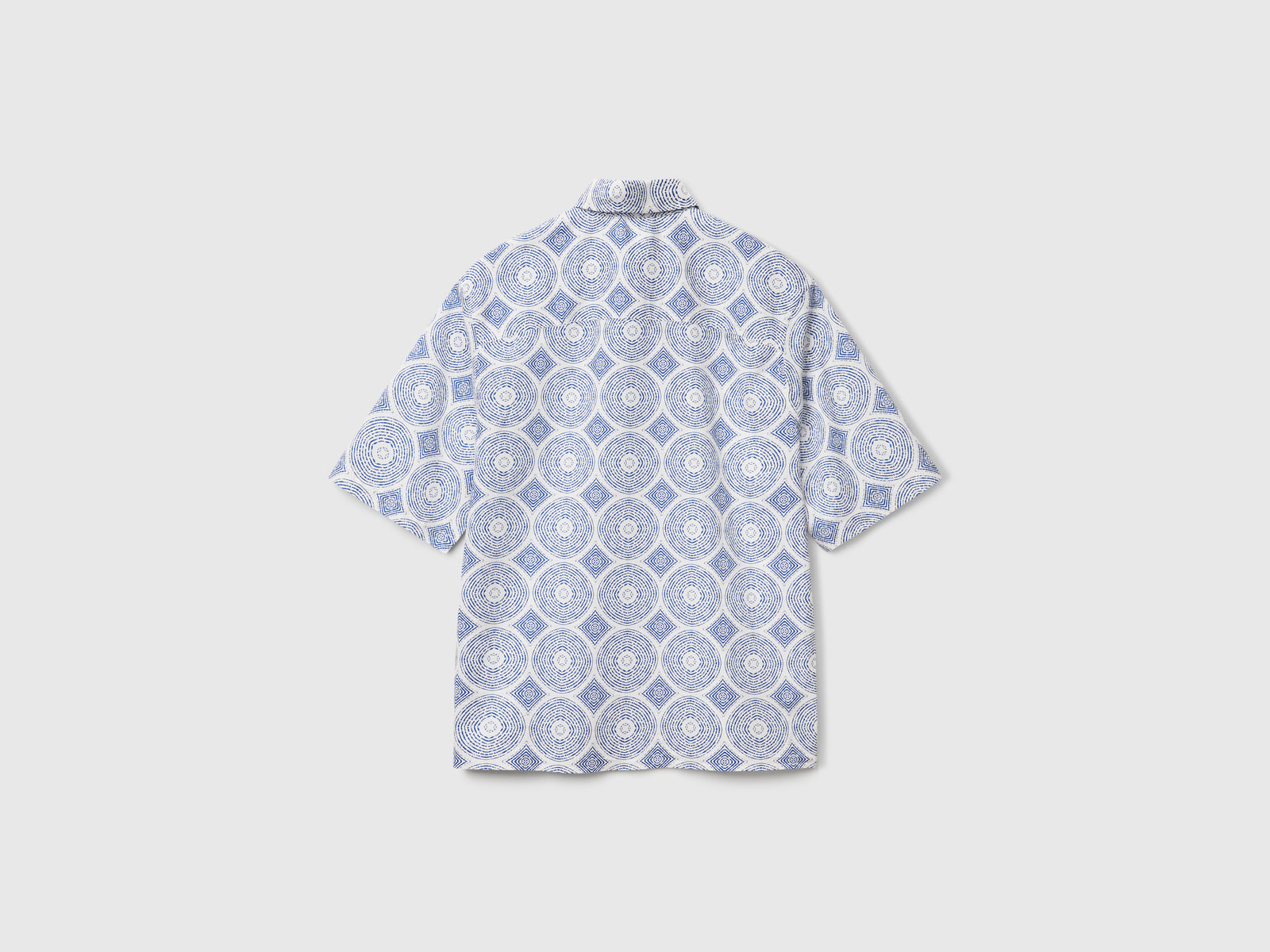 Camicia fantasia a manica corta da uomo blu 2 | Benetton Outlet