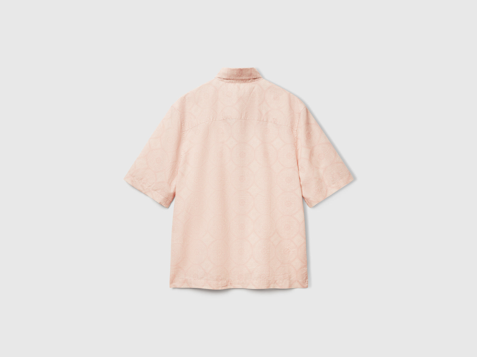 Camicia fantasia a manica corta da uomo rosa tenue 2 | Benetton Outlet