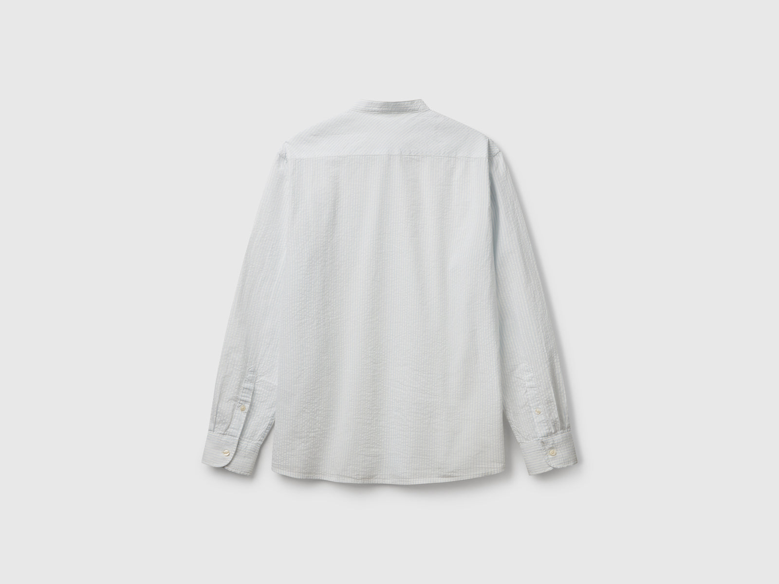Camicia coreana a righe da uomo bianco panna 2 | Benetton Outlet