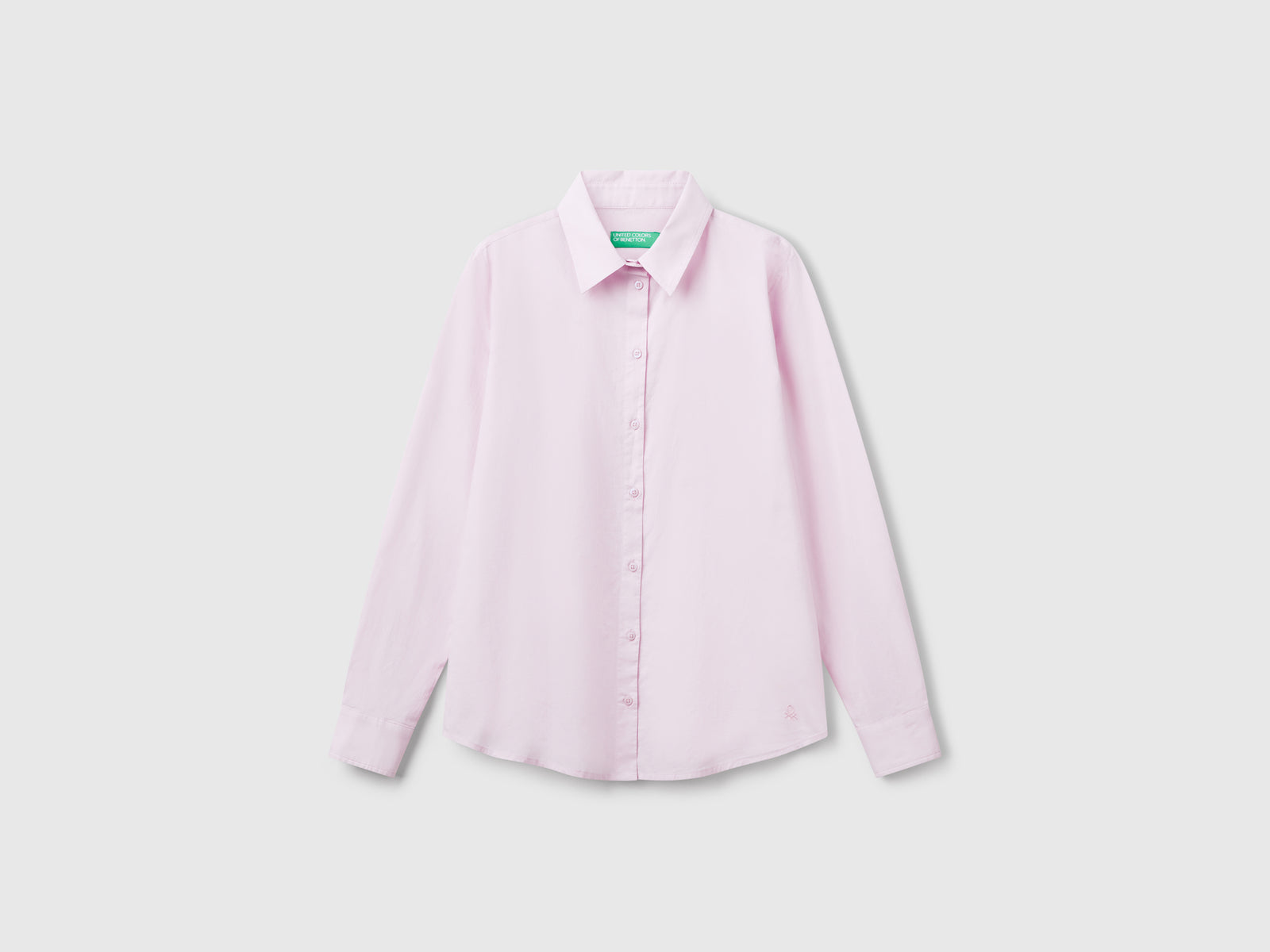 Regular fit shirt in lightweight cotton da donna lilla | Benetton Outlet