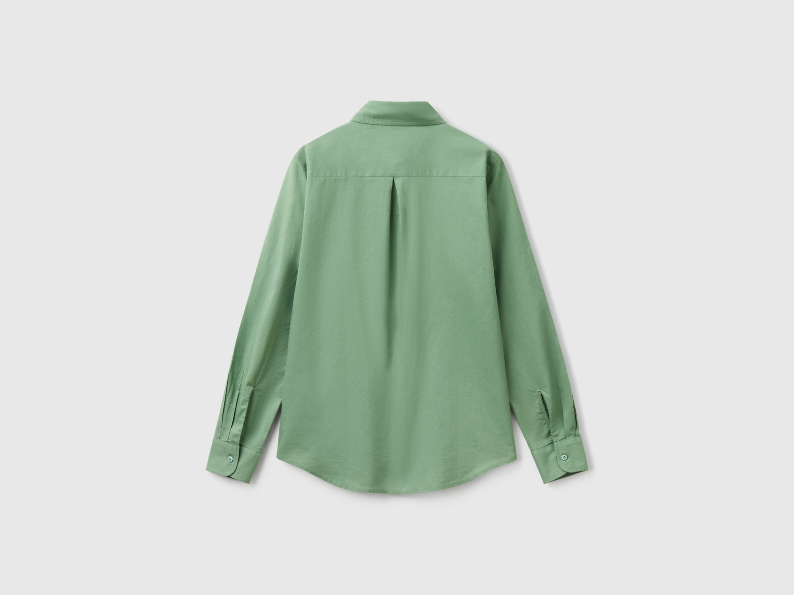 Camicia regular fit in cotone leggero da donna verde 2 | Benetton Outlet