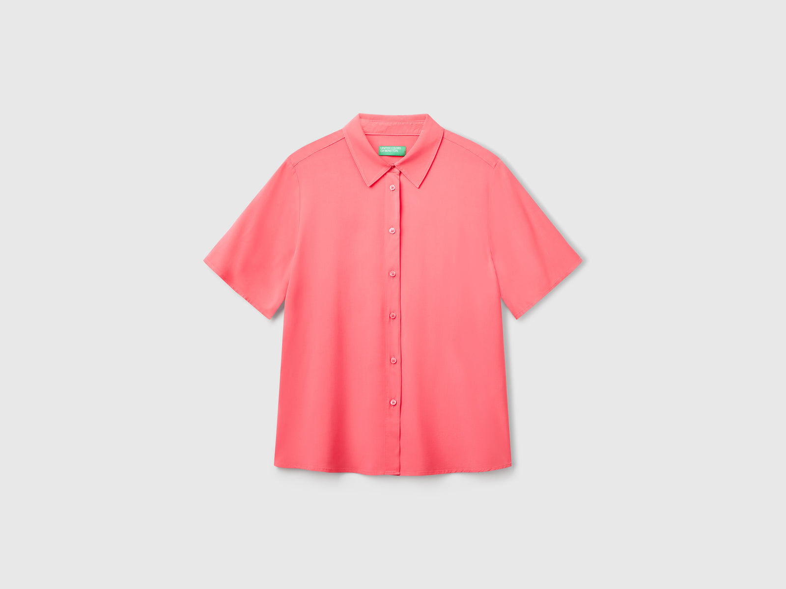 Camicia manica 3/4 in viscosa da donna fucsia | Benetton Outlet
