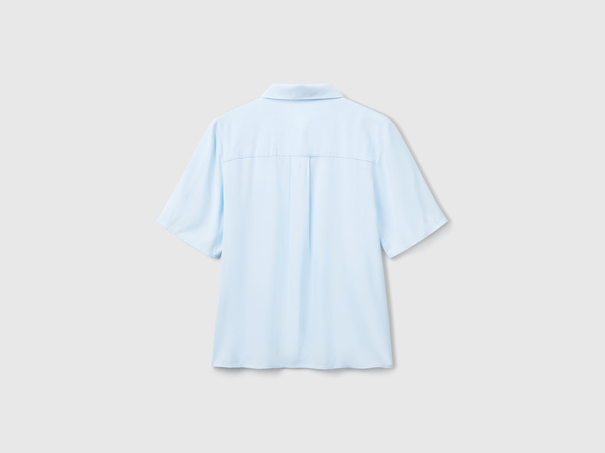 Camisa de viscosa con mangas 3/4
