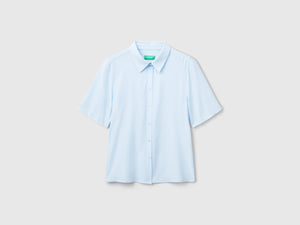 Camisa de viscosa con mangas 3/4