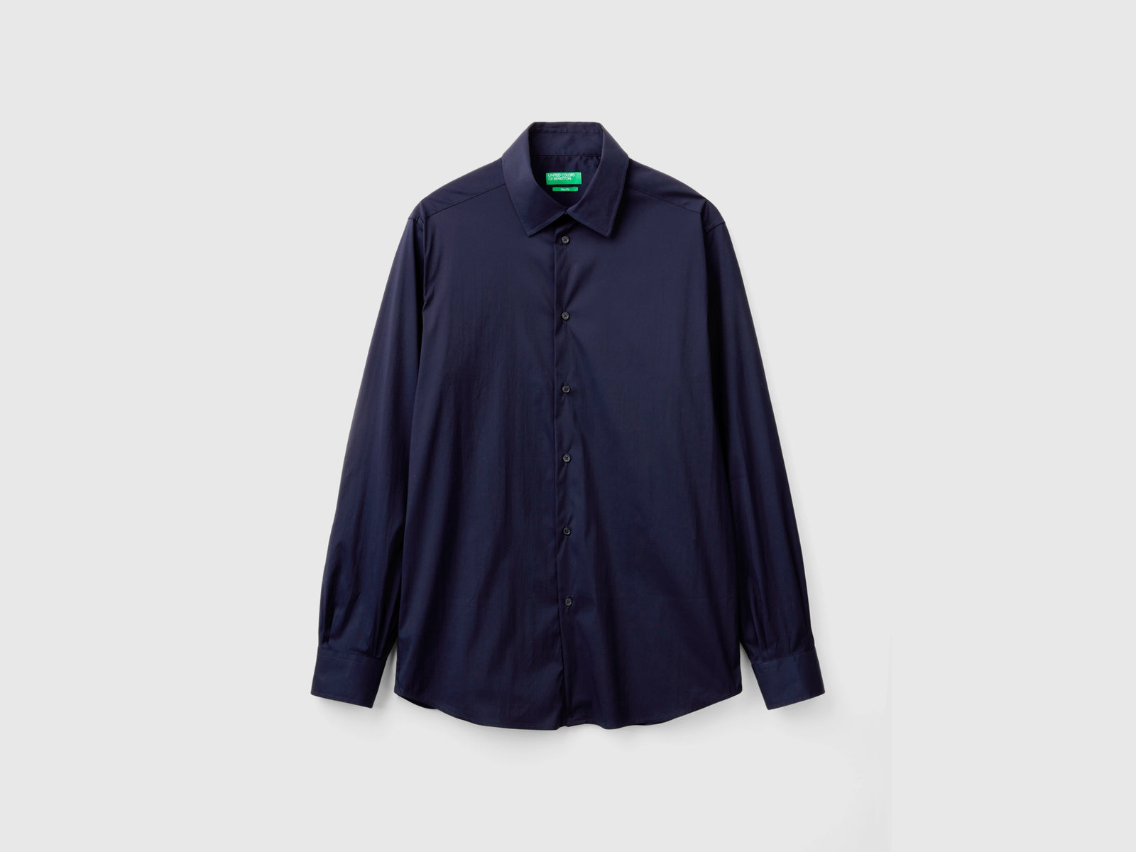 Camicia slim fit da uomo blu scuro | Benetton Outlet