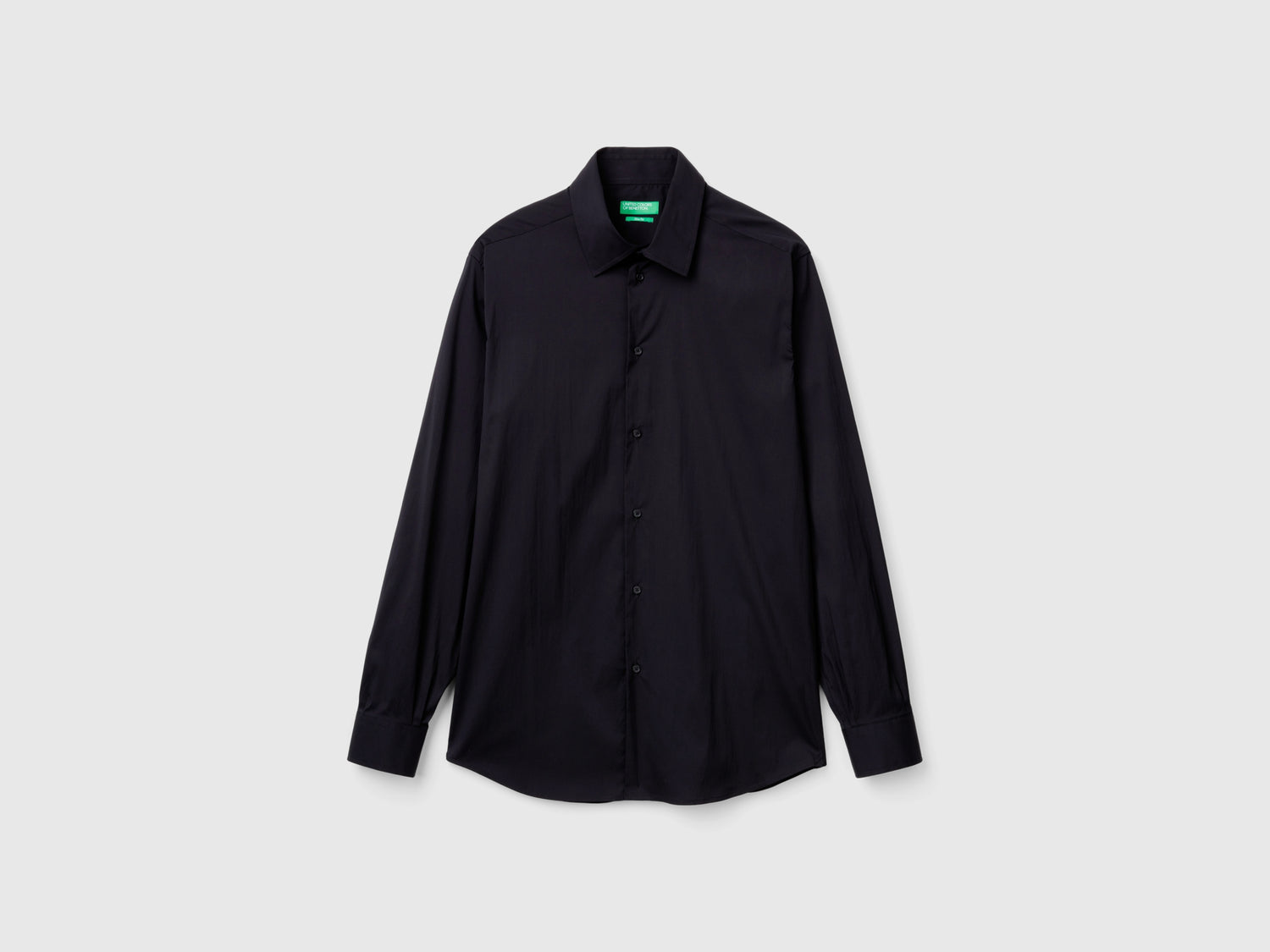 Camicia slim fit da uomo nero | Benetton Outlet