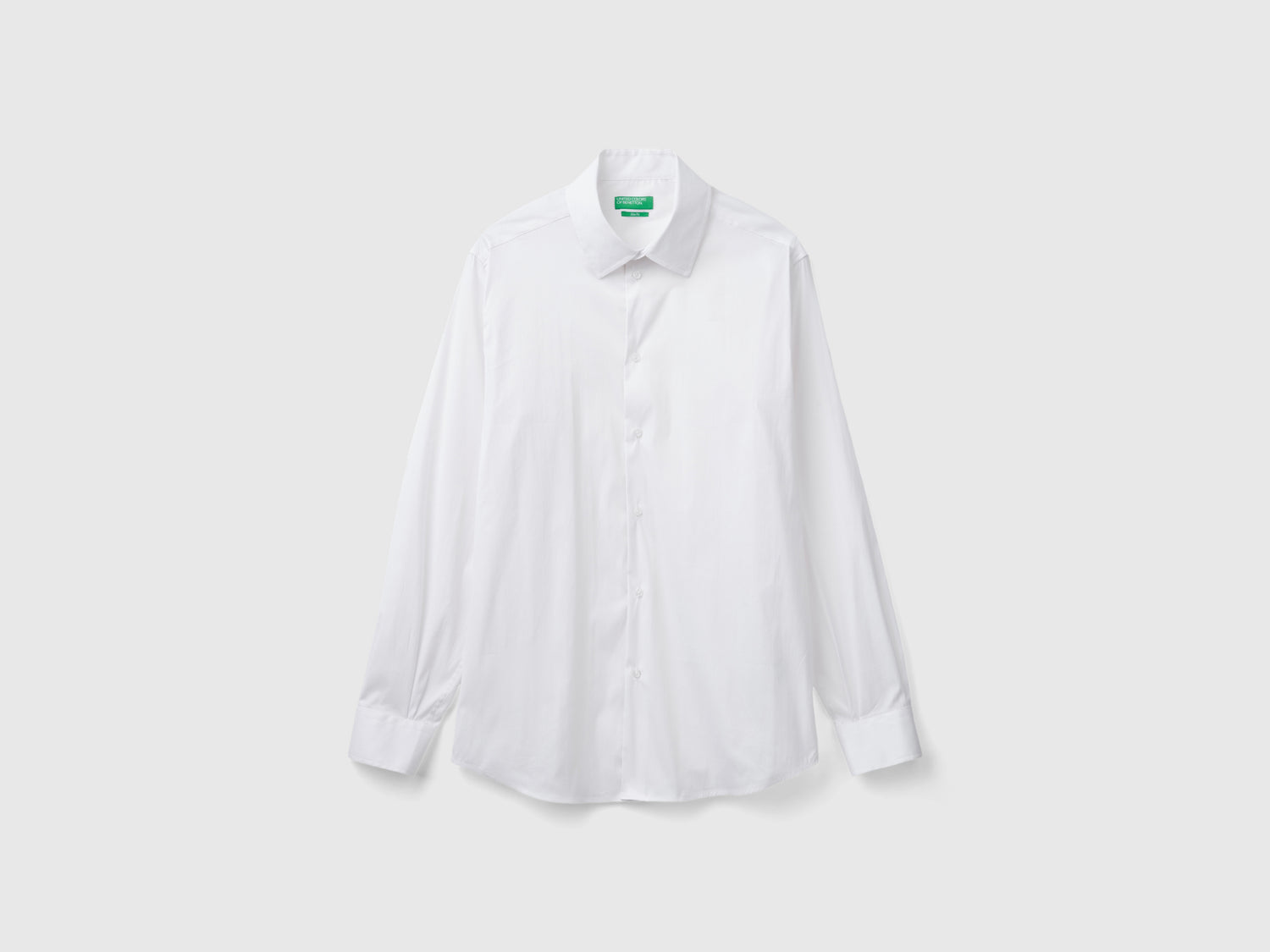Camicia slim fit da uomo bianco | Benetton Outlet