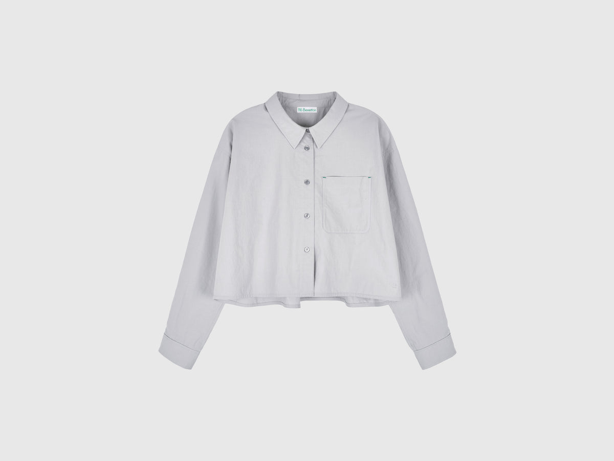 Camicia cropped a righe