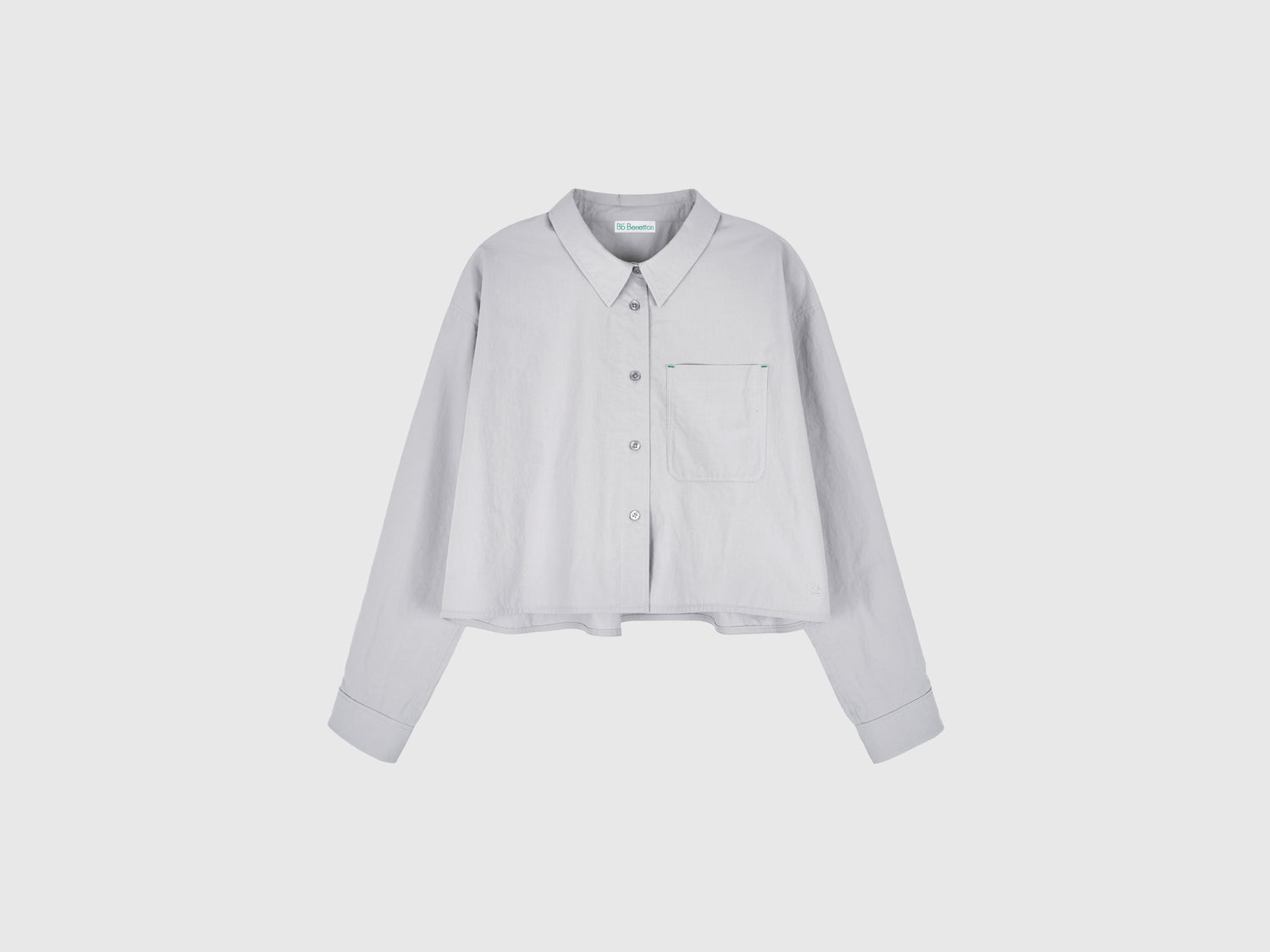 Camicia cropped a righe da donna grigio | Benetton Outlet