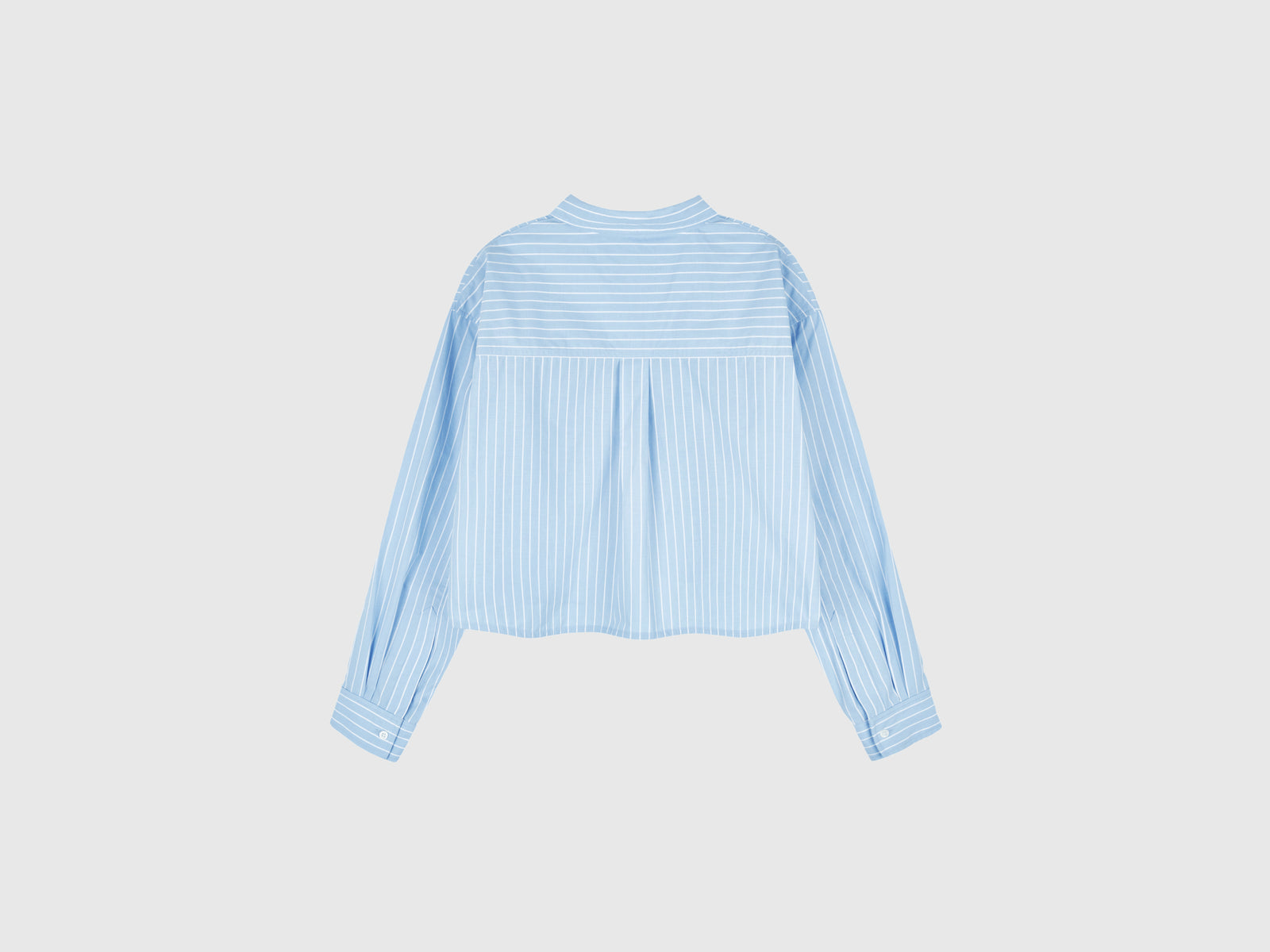 Camicia cropped in puro cotone da donna celeste 2 | Benetton Outlet