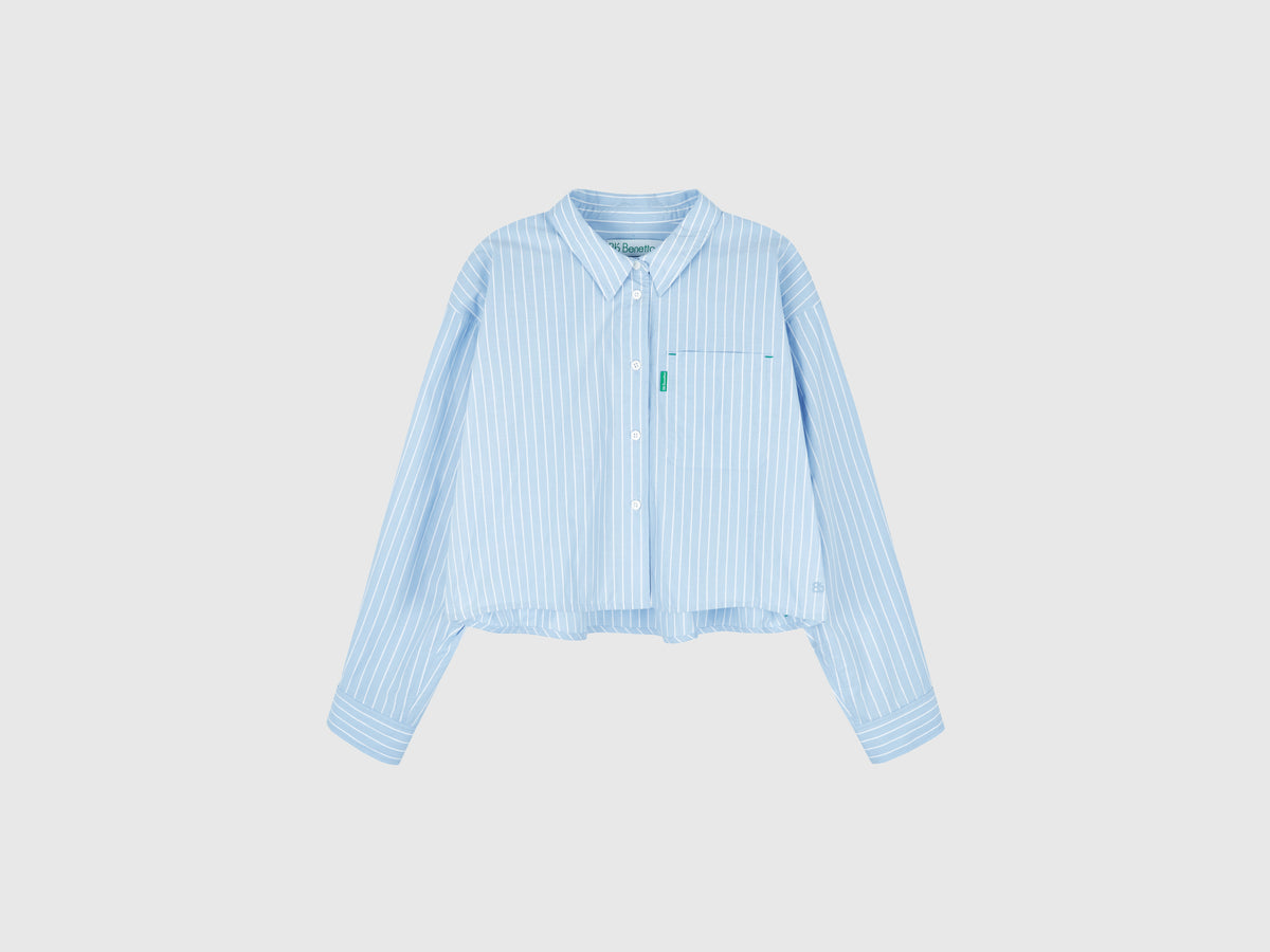 Camicia cropped in puro cotone