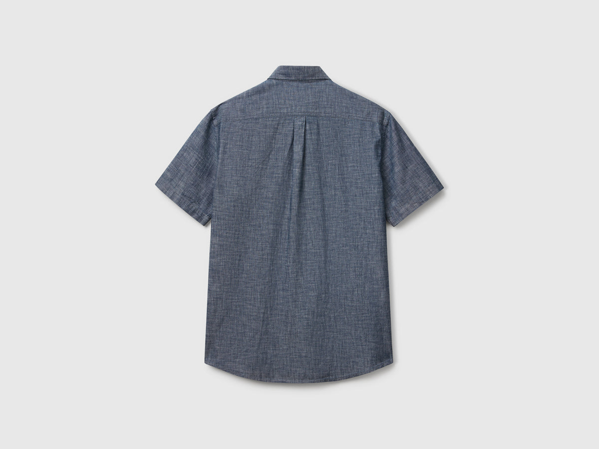 Camicia manica corta in chambray