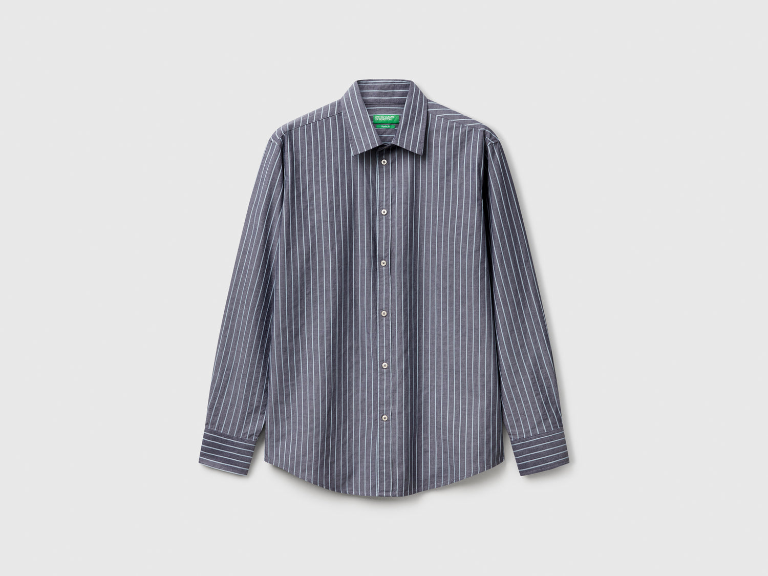 Camicia a righe regular fit da uomo blu | Benetton Outlet