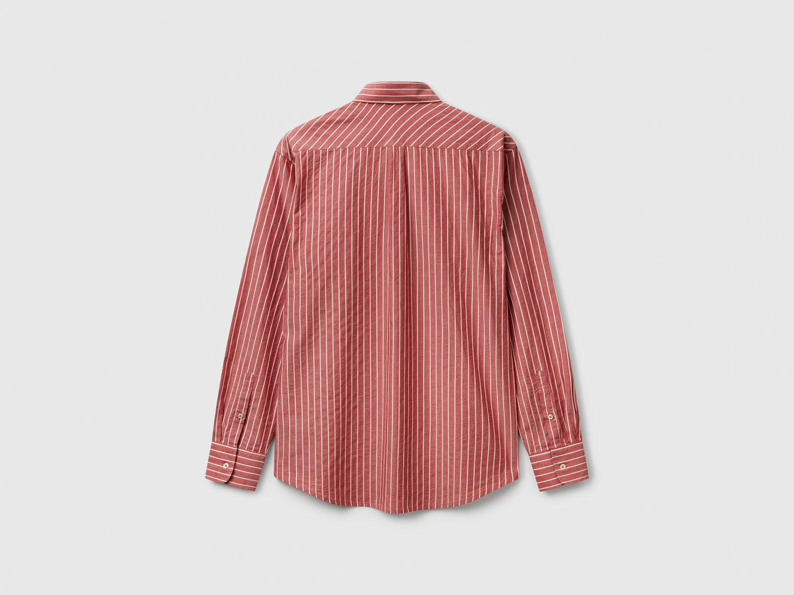 Camicia a righe regular fit da uomo rosso 2 | Benetton Outlet